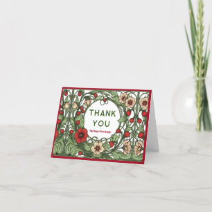 Vintage Garden Art Nouveau Wedding Thank You Card