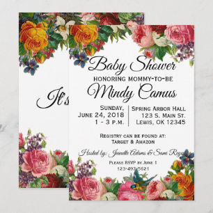 Vintage Garden Baby Shower invitation