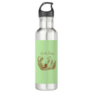 Vintage Garden Bird – Elegant Floral Charm 710 Ml Water Bottle