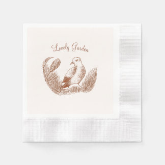 Vintage Garden Bird – Elegant Floral Melody Napkin