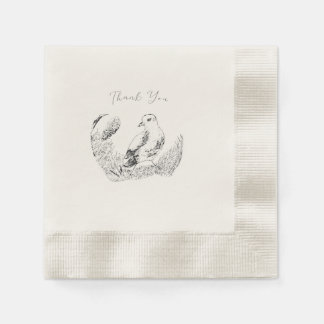 Vintage Garden Bird – Elegant Floral Melody Napkin