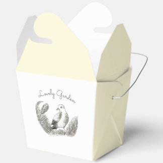 Vintage Garden Bird – Monochrome Floral Favour Box