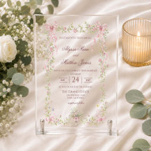 Vintage Garden Bow Arcylic Invitation