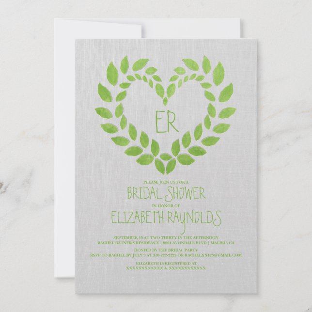 Vintage Garden Bridal Shower Invitations (Front)