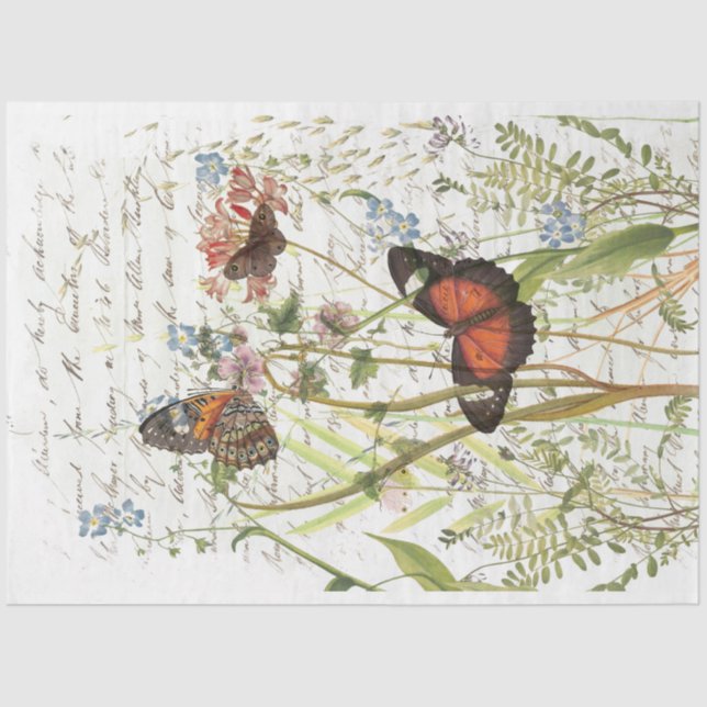 Vintage Garden Collage Tissue Tissue Paper (Front)