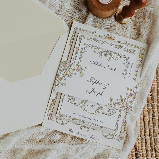 Vintage Garden | Colourful Luxe Wedding Invitation Belly Band (Creator Uploaded)