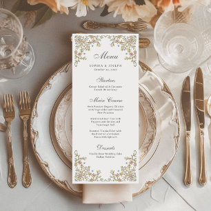 Vintage Garden Colourful Luxe Wedding Menu