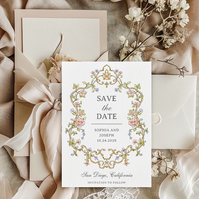 Vintage Garden | Colourful Luxe Wedding Save The Date (Creator Uploaded)