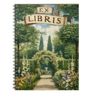 Vintage Garden Ex Libris Bookplate  Notebook