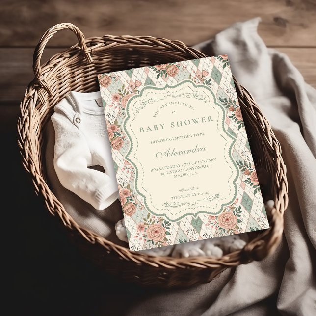 Vintage Garden Floral Baby Shower Invitation (Creator Uploaded)
