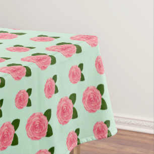 Vintage Garden Floral Blush Pink Rose Bloom Tablecloth