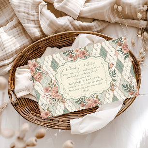 Vintage Garden Floral Books for Baby Enclosure Card