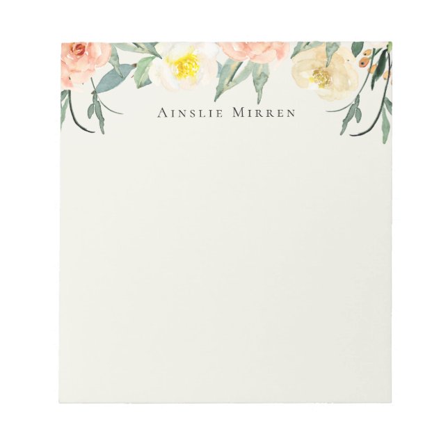 Vintage Garden Floral Notepad (Front)