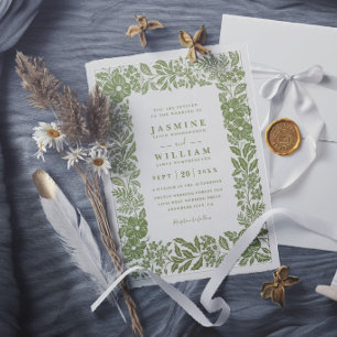 Vintage Garden Floral Rustic Elegant Chic Wedding Invitation