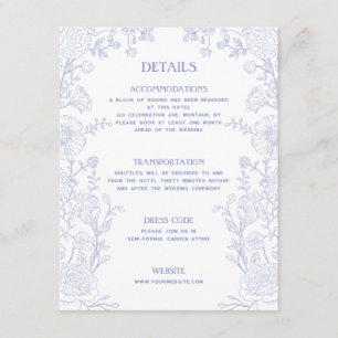 Vintage Garden Floral Wedding Details Enclosure Card