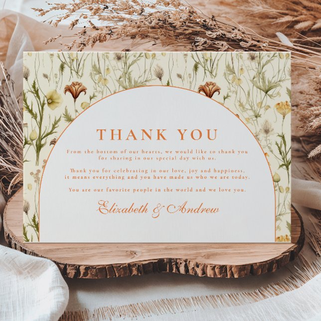 Vintage Garden Floral Wedding Thank You Card (Creator Uploaded)