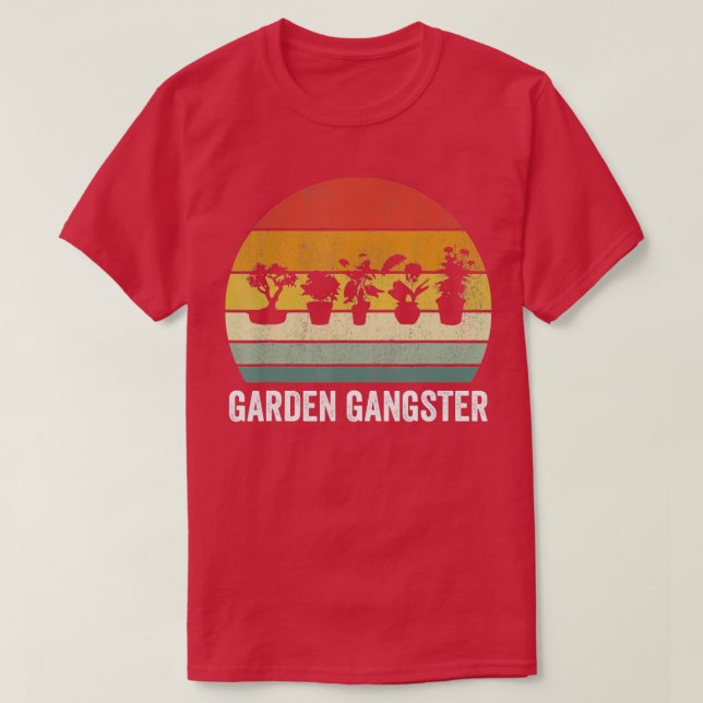 Vintage Garden Gangster Gardening Shirt For Garden (Design Front)