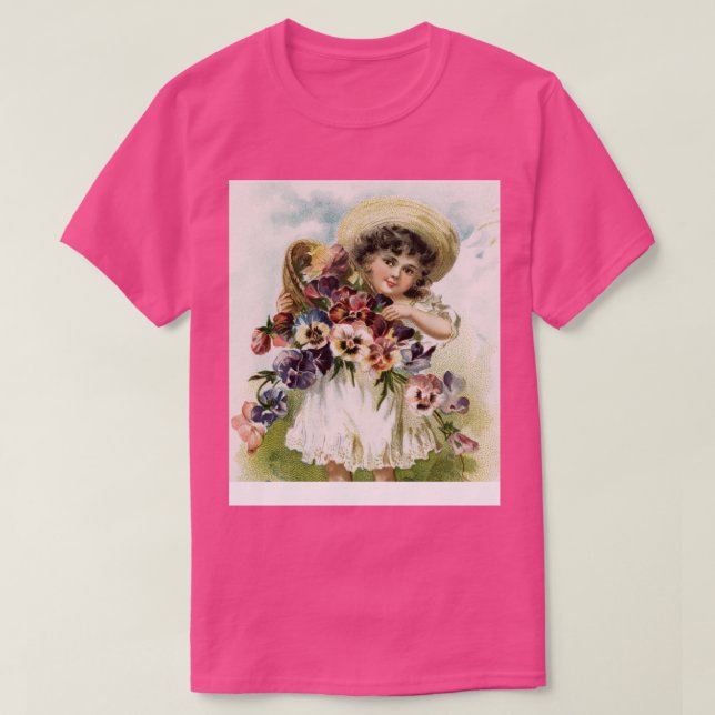 Vintage Garden Girl T-Shirt (Design Front)