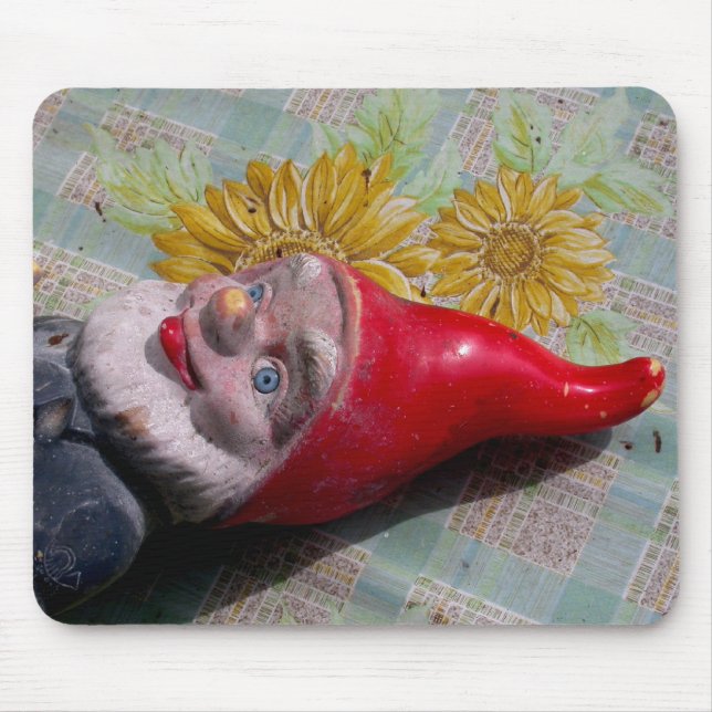 Vintage Garden Gnome Mouse Mat (Front)