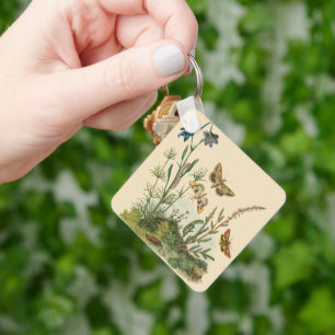 Vintage Garden Insects, Butterflies, Caterpillars Key Ring
