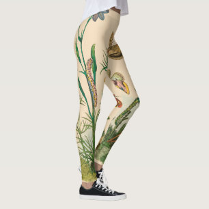 Vintage Garden Insects, Butterflies, Caterpillars Leggings