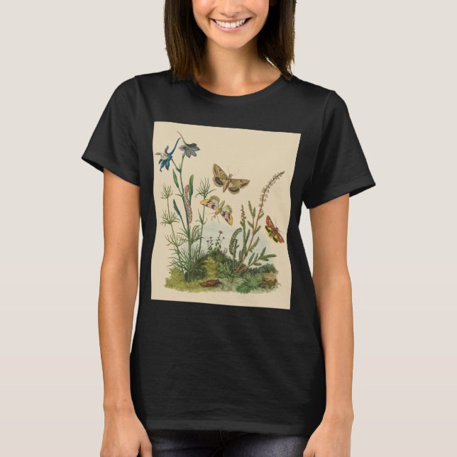 Vintage Garden Insects, Butterflies, Caterpillars T-Shirt (Front)