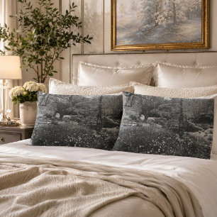 Vintage Garden Landscape Decorative Pillowcase