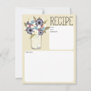 Vintage Garden Mason Jar   Recipe Card