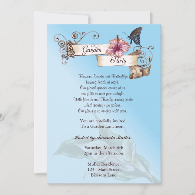 Vintage Garden Party Invitation (Front)