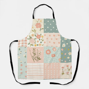 Vintage Garden Patchwork in Dusty Rose & Lavender Apron