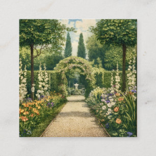 Vintage Garden Pathway Square Business Card