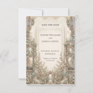 Vintage Garden Pavilion Wedding Save The Date
