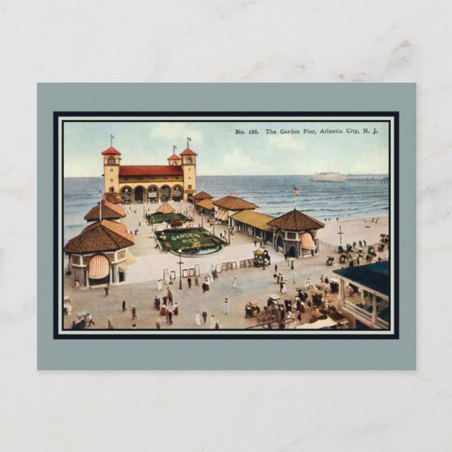 Vintage Garden Pier Atlantic City NJ Postcard (Front)