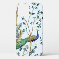 Vintage garden pomegranate fruit tree, exotic bird