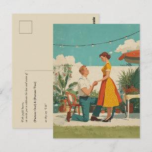 Vintage Garden Proposal Moment Postcard