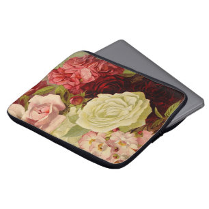 Vintage Garden Rose Flowers, Love and Romance Laptop Sleeve
