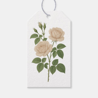 Vintage Garden Rose gift tag