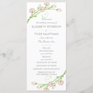 Vintage Garden Roses Wedding Program Programme