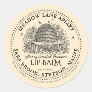 Vintage Garden Skep Beeswax Lip Balm Classic Roun Classic Round Sticker