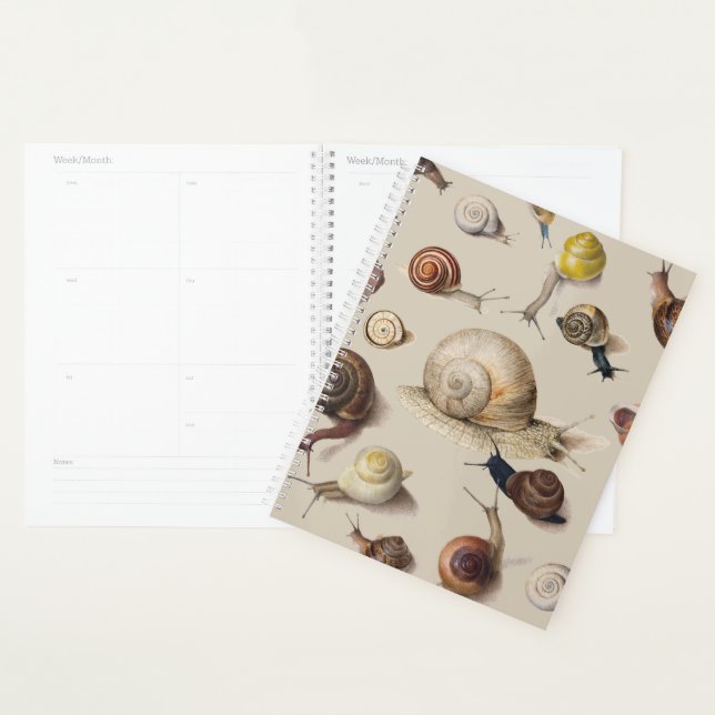 Vintage Garden Snails Scientific Illustration Planner (Display)