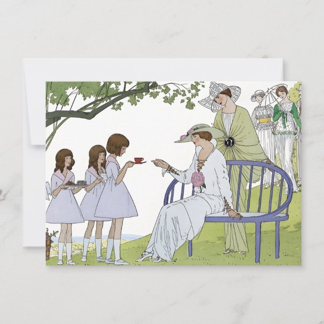 Vintage Garden Tea Party  Card (Front)