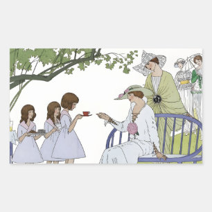 Vintage Garden Tea Party Mother’s Day Rectangular Sticker
