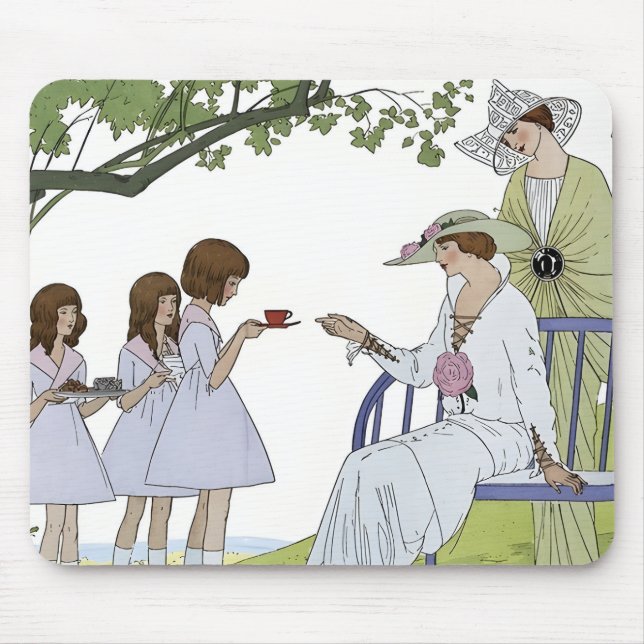Vintage Garden Tea Party  Mouse Mat (Front)