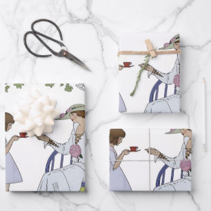 Vintage Garden Tea Party  Wrapping Paper Sheet