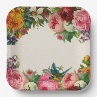 Vintage Garden Themed Bridal Shower Plates