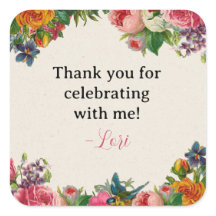 Vintage Garden Themed Bridal Shower Stickers