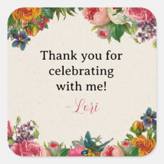 Vintage Garden Themed Bridal Shower Stickers