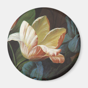 Vintage Garden Tulip in Bloom, Victorian Flowers Magnet