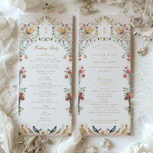 Vintage Garden Wedding Ceremony Program Invitation