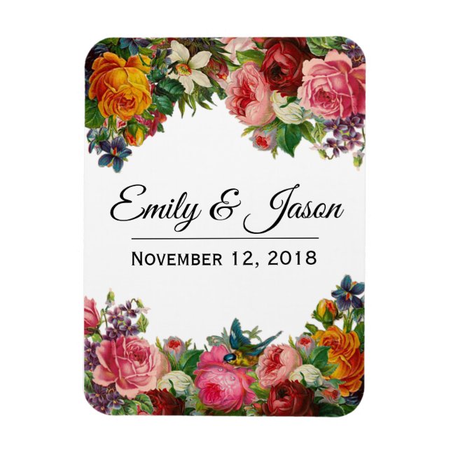 Vintage Garden Wedding Magnet (Vertical)
